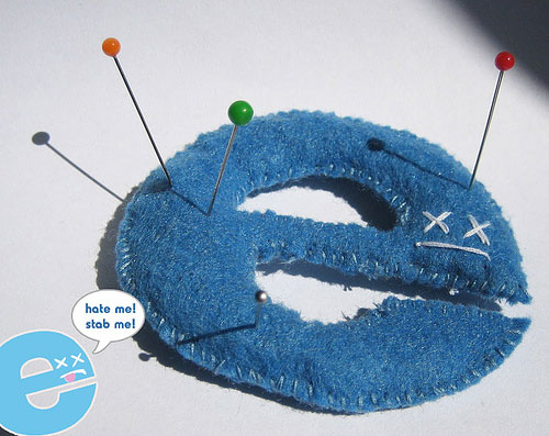 Internet Explorer as a pincushion, perfect for your voodoo needs